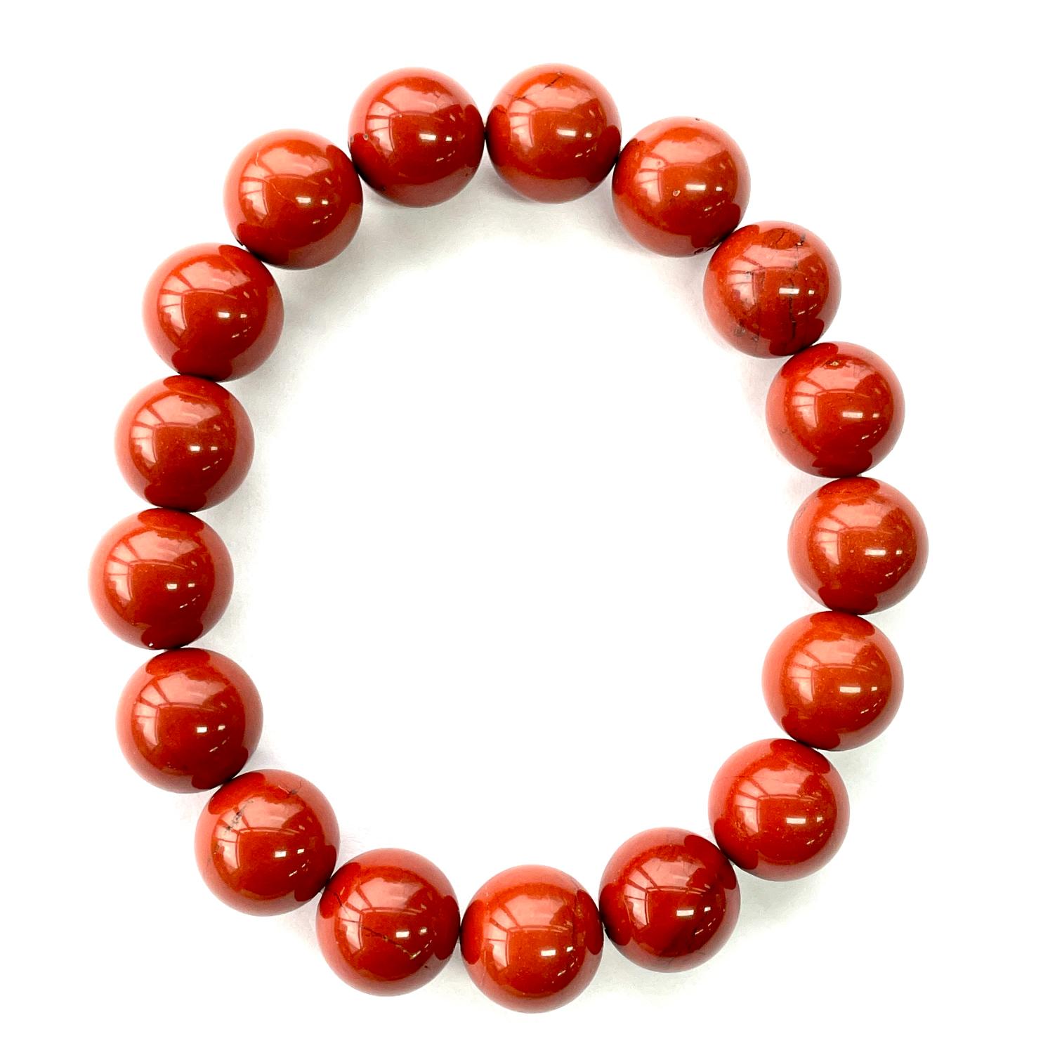 Red Jasper Beads Bracelet 12mm Red Jasper Beads Bracelet 12mm